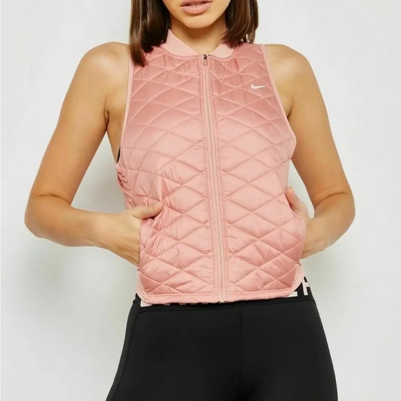 Nike Jackets & Blazers - Nike Running Aerolayer Women’s small vest dusty pink colorway pockets